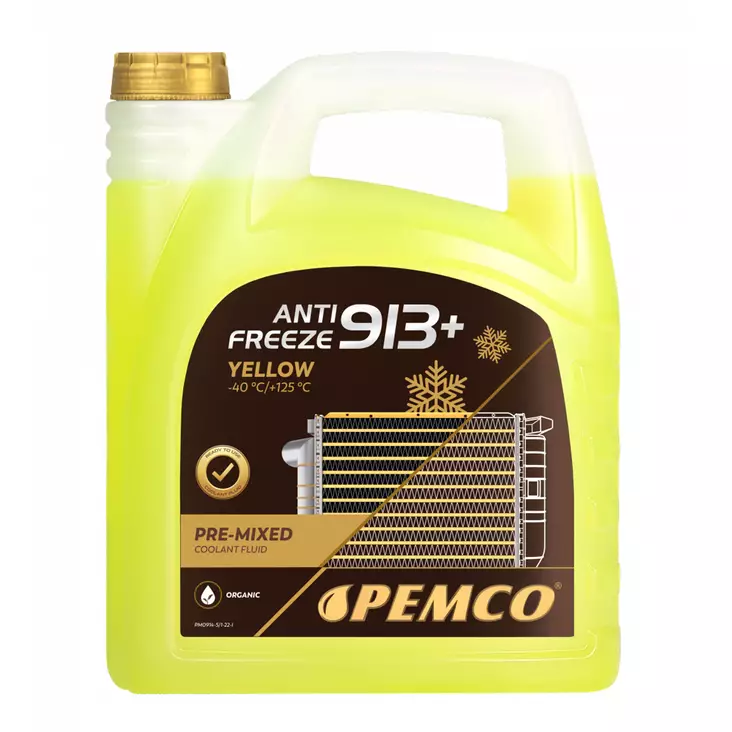 Jäähdytinneste Anti Freeze 913+ keltainen (-40°C) valmis 5L - Jäähdytinnesteet - PM0914-005 - 1