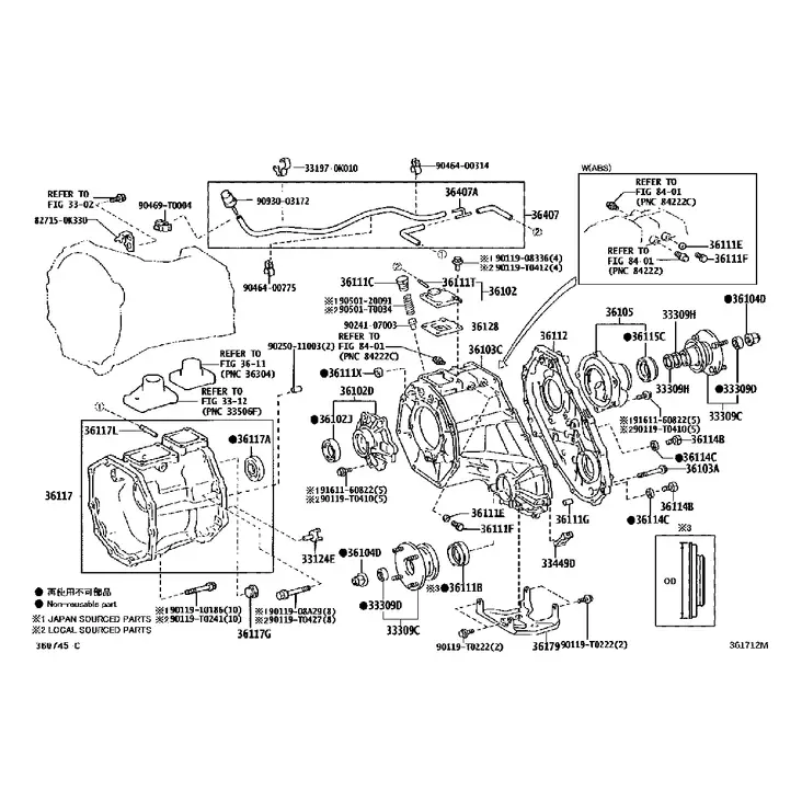 Bearing kit Toyota Hilux transfer case - Toyota transfer cases - MKHILUX-TRANSFC - 1